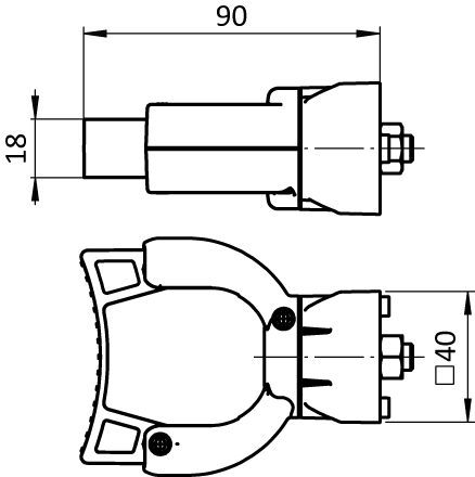 Broom Holder FLEX FX 20 - 30 for Profiles 40 / 45. Slot 8 / 10 - immagine 2