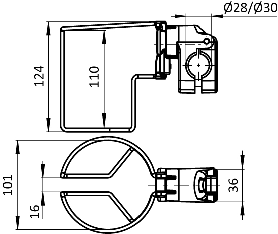 Bottle Holder FX for Tubes D28 / D30 - immagine 2