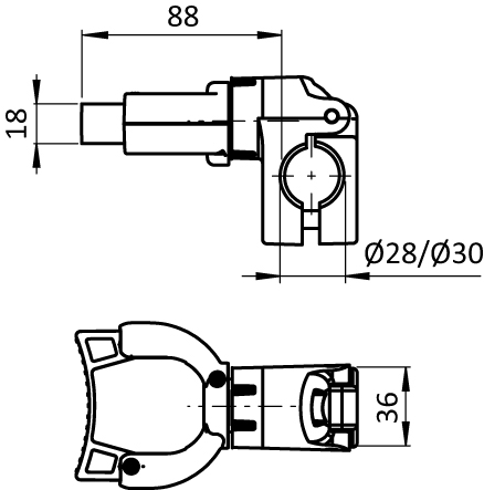 Broom Holder FLEX FX 20 - 30 for Tubes D28 / D30 - immagine 2