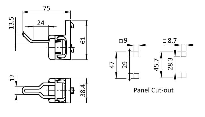 Tool Hook FX 24/16 - 12 for Square Holes 9 x 9 (8.7 x 8.7) - immagine 2