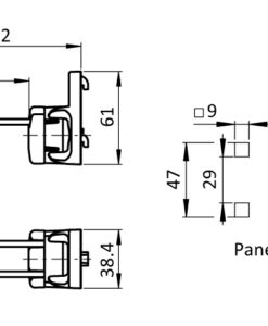 Alternative view of Tool Hook FX 59/19 - 24 for Square Holes 9 x 9 (8.7 x 8.7)