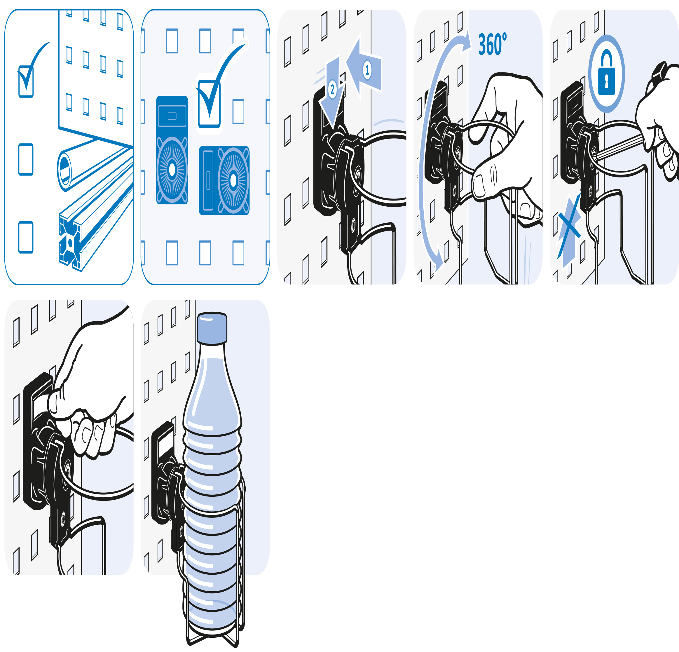 Bottle Holder FX for Square Holes 9 x 9 (8.7 x 8.7) - immagine 4