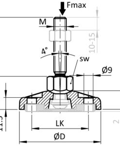 Alternative view of Pivot Foot. ZN / ST - BDH