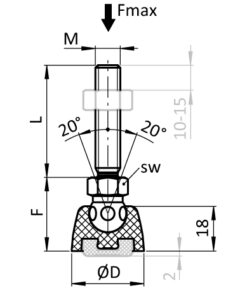 Alternative view of Swivel Foot. PA / SS - Ball Joint 15