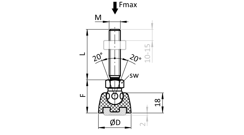 Swivel Foot. PA / SS - Ball Joint 15 - immagine 2