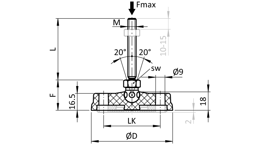Swivel Foot. PA / ST - BDH - Ball Joint 15 - immagine 2